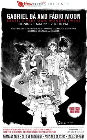 Gabriel Bá and Fábio Moon Signing @ Portland Things From Another World | FREE, Beer, Prizes, Food Gabriel Bá and Fábio Moon Signing