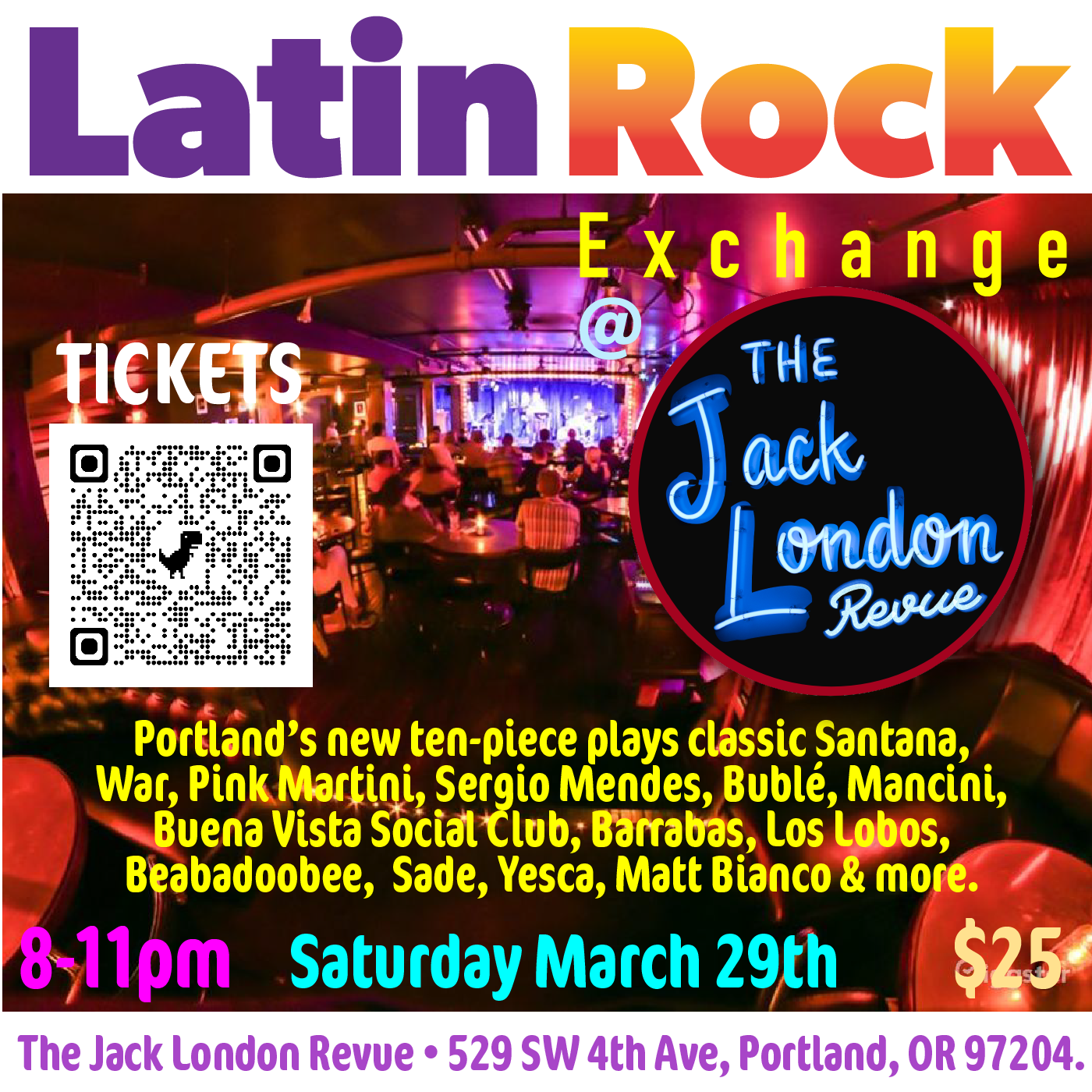 Latin Rock Exchange @ Jack London Revue | 10-piece Band, Classic Hits ...